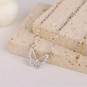 Elegant Silver Butterfly Necklace